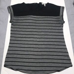 Grey and black striped shirt